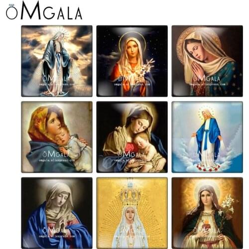 Our Lady Virgin Mary And Jesus Art Patterns 10pcs Mixed 12mm/20mm/25mm/30mm photo glass cabochon demo flat back Making findings