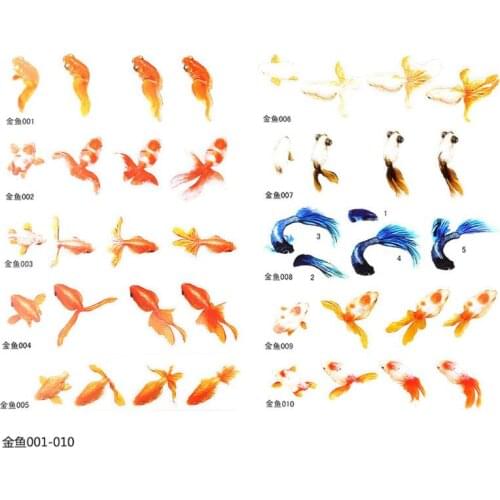 10 Sheets Blue Gold Fish UV Resin Stickers Fit Silicone Mold DIY Micro Landscape