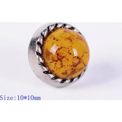 10PC 10MM YELLOW TURQUOISE WESTERN SLIVER ROPE LEATHERCRAFT CONCHOS Rivet STUD