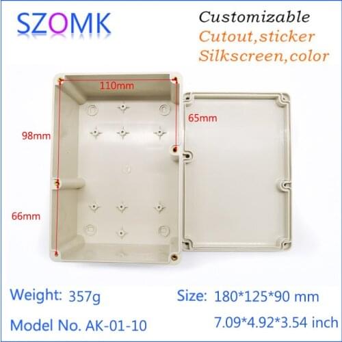 10 pcs, 180*125*90mm waterproof plastic project box abs enclosures for electronics IP65 outdoor plastic case instrument housing