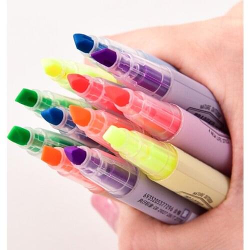 12PCS DELI S731 Highlighters Marker Color Gel Highlighter Painting Graffiti Focus Mark
