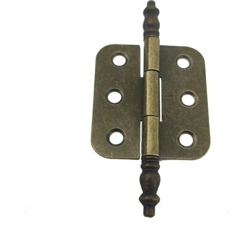 2Pcs Antique Bronze Crown Head Hinge 6 Holes Jewelry Gift Box Decorative Hinge for Cabinet Furniture Accessories Fittings