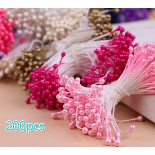 200pcs 3mm Heads Mini Flower Stamen Pistil Wedding Decoration Scrapbooking DIY Artificial Cards Cakes Flowers Accessories