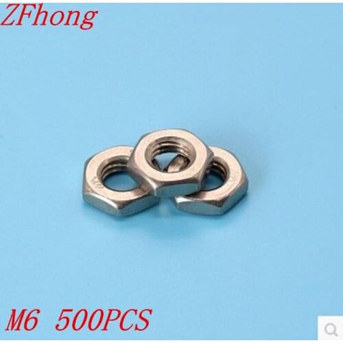 500pcs din439 m6 stainless steel hex hexagon thin nut