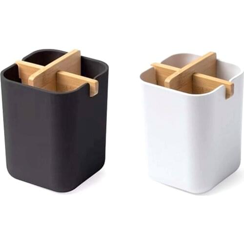 Bamboo Toothbrush Holder,Pen Holder, Pen Pot,Tough Toothbrush Caddy for Bathroom Storage