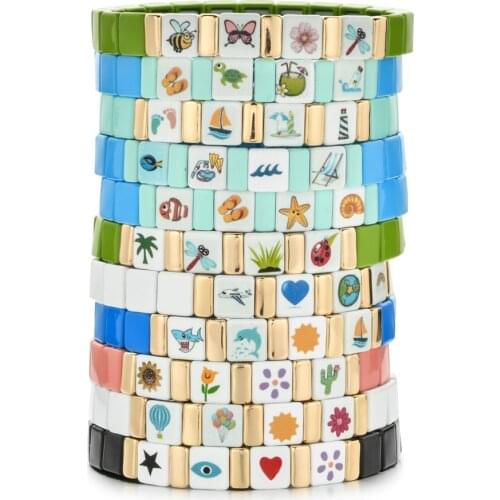 ZMZY Bracelet diy Beads Bracelet Jewelry Bohemian Style Flower Bead Bracelet Fashion Cute Beaded Charm Bracelet New