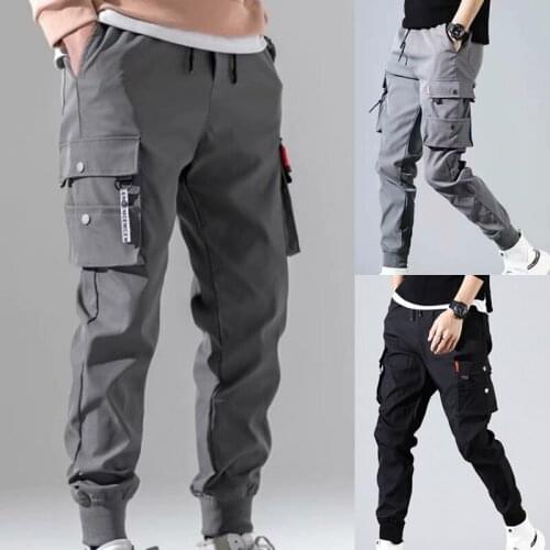 2021 Spring Summer Cargo Pant Men Joggers Harajuku Sports Thin Jogging Trousers Male Tactical Streetwear Mens Clothing