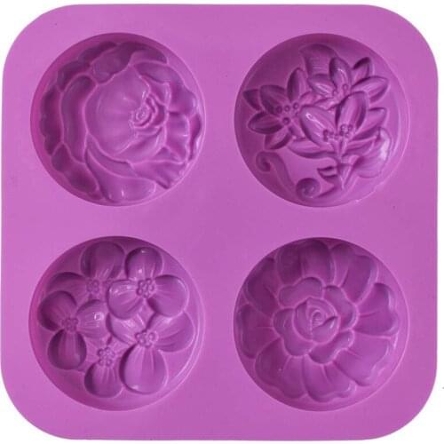Flower Silicone Soap Molds, Homemade Soap Mold, Muffin, Pudding, Jelly, Brownie and Cheesecake(1Pcs)