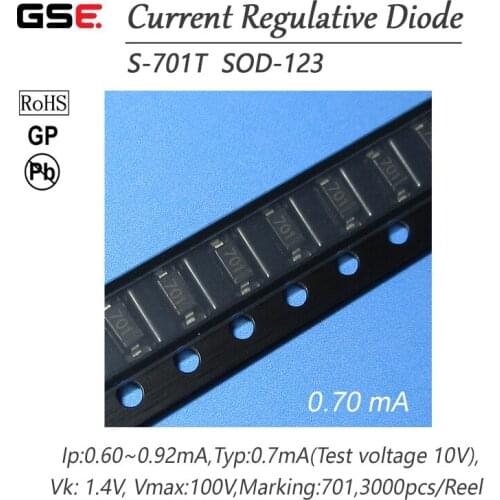 S-701T 0.70MA SMD SOD-123 CRD / CURRENT REGULATIVE DIODE NEW 10PCS/LOT