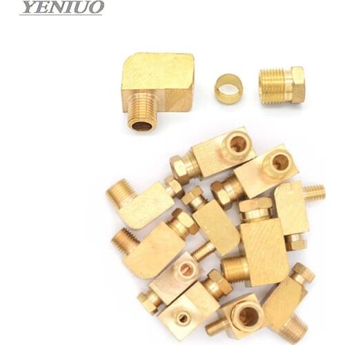 Machine tool lubrication Brass oil Pipe Fitting 4 6 8mm OD Tube Compression Ferrule Tube Compression Fitting Connector adapter