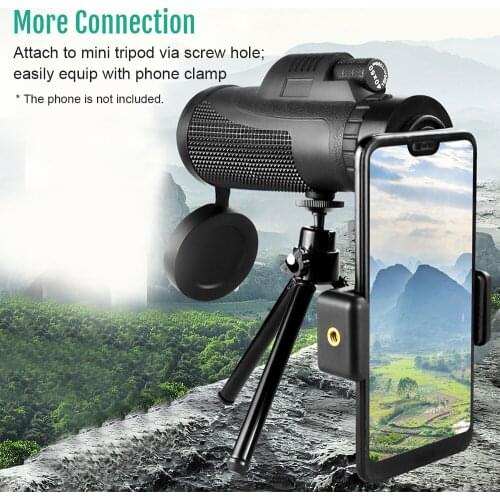 10X Magnification High Power Monocular Compact Waterproof Monocular Telescope FMC BAK4 Prism for Bird Watching Travelling