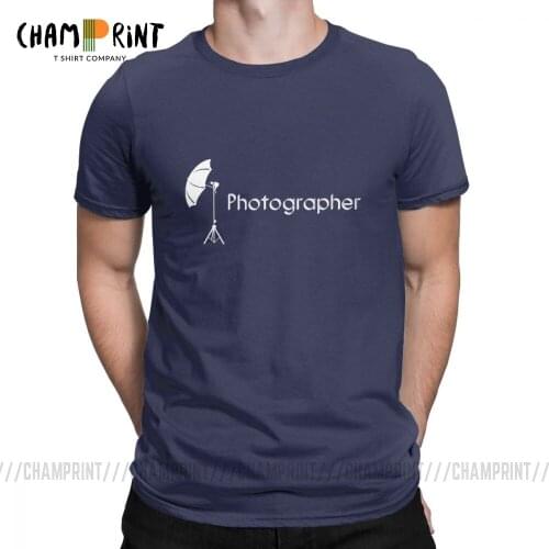 Photographer T-Shirt Men Vintage Pure Cotton Tees Crew Neck Short Sleeve T Shirt Party Clothes