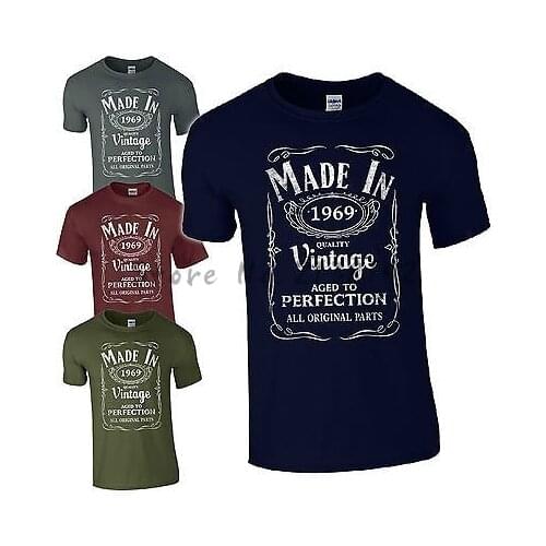 New men t shirt Made in 1969 T-Shirt Born 48th Year Birthday Age Present Vintage Funny Mens Gift mens top tees father gift