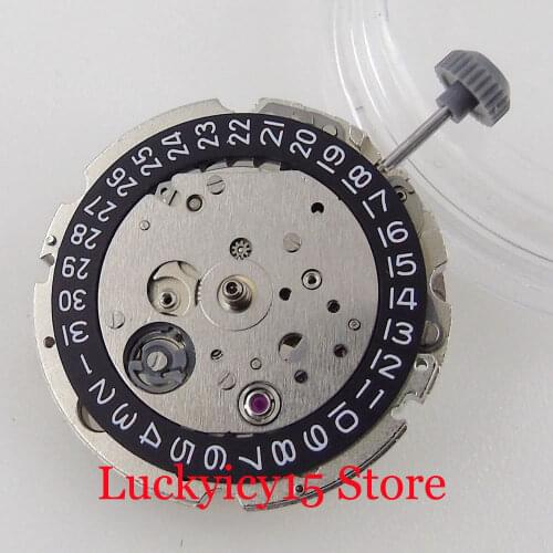 New High Quality Japan 21 Jewels MIYOTA 8215 Watch Movement Black Date Wheel Stainless Steel