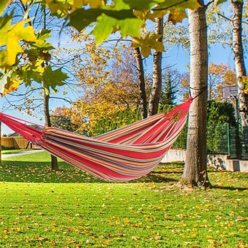 Portable Double Hammock Adult Outdoor Backpacking Travel Survival Hunting Sleeping Bed With 2 Straps 2 Carabiner