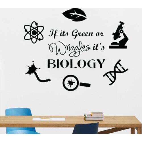 Biology Wall Decal If Its Green Sciene Quotes Home Decor School Classroom Vinyl Teen Room Interior Wall Stickers Adornment Y875