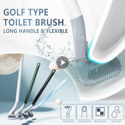 Durable Golf Toilet Silicone Brush Brush Creative Long Handle Toilet Cleaning Brush Household Cleaning Tools Bathroom Products