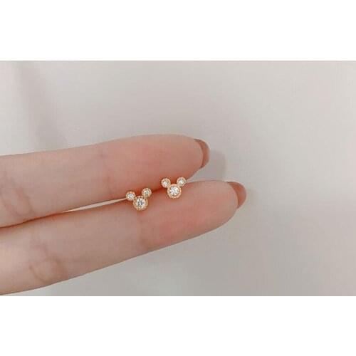 Needle Simple Cute Mouse Exquisite Stud Earrings For Women Student Trend Jewelry Birthday Party Gifts SAE558