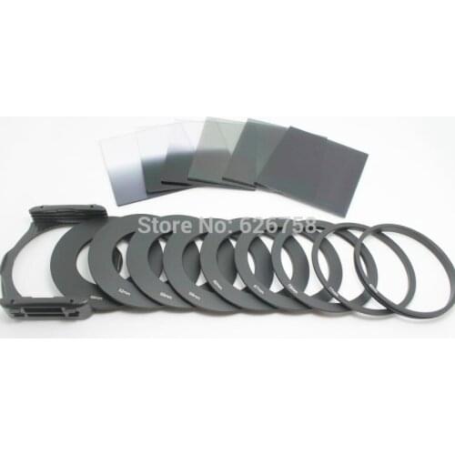 RISE(UK) 9pcs Adater ring+Neutral Density ND Filter Set + Square Holder + Hood for Cokin P