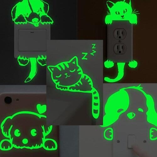 Luminous Carved Fluorescent Switch Wall Stickers for Childrens Room Decoration and Home Furnishings Glow In The Dark Decoration
