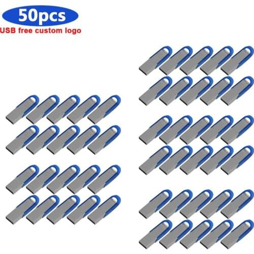 Bulk 50pcs free Custom logo Waterproof USB Flash Drive128GB 64GB 32GB 16GB Pen Drive Memory stick High Speed Pendrive USB 2.0