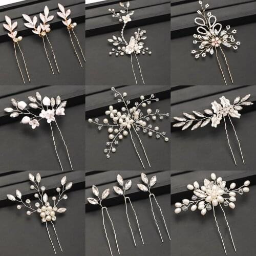 Hair Pins Hair Accessories For Women Wedding Accessories Hair Clips Jewelry Pearl Rhinestone Flower Hair Clip Pins Headpiece