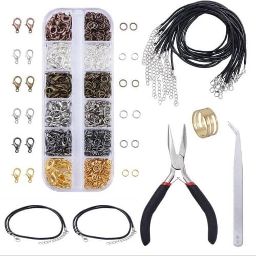 1 box of 6-color lobster clasp closed-loop wax leather cord necklace end making materials for DIY jewelry accessories