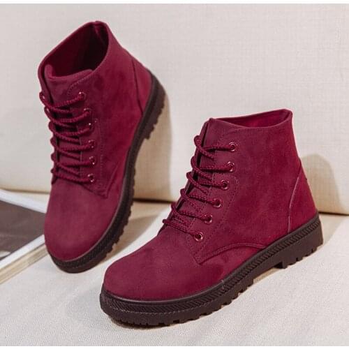 Winter Warm Snow Boots New Womens Boot Shoes Lace-up Women Martin Boots Shoes Corium Female Woman Warm Zapatos De Mujer 2019