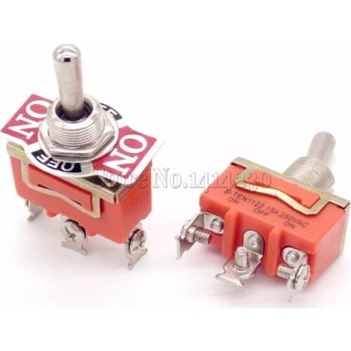 10PCS E-TEN1122 15A 250V AC 3PIN ON-OFF-ON 12mm Toggle Switch Rocker Switch Power