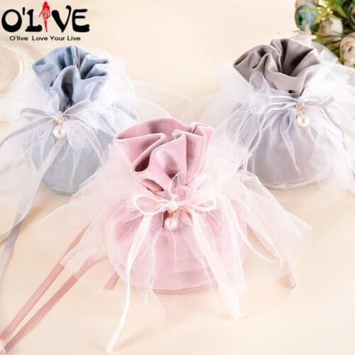 10 Pcs Wedding Gift Bag Organza Sachet Party Bags Drawstring Candy Pouch Packaging Baby Shower Birthday Dragees Bonbonniere