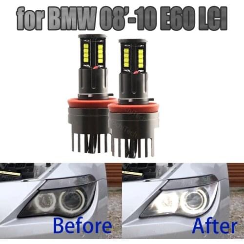 160W Bright White Color LED Angel Eye Halo Light H8 No Error for BMW 2008-2010 5 Series E60 (LCI)