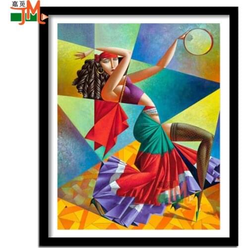 5D DIY Diamond Painting Abstract Woman Full Square Round Diamond Embroidery Mosaic Color Collision Portrait Handicraft Wall Art