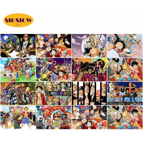 5D DIY Anime Diamond Painting Japan Animeaux One Piece Luffy Zoro Nami Cross-stitch Daimond Embroidery Needlework Art Decor Home