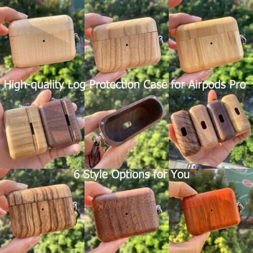 6Colors Superior Log High Quality Case for Airpods Pro Protective Cover for Airpods3 Headset Wooden for Airpods Pro 3 with Light