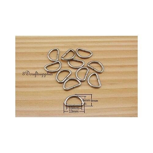D ring d-rings purse ring Webbing Strapping metal nickel 10mm 3/8 inch 40pcs i24