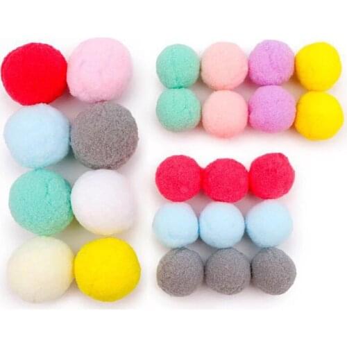 New Pet Cat Supplies Plush Ball Cat Toys 6/15/30/60 Pcs Random Multi-color Elastic Mute Creative Colorful Interactive Cat Toys