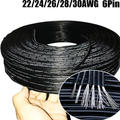 3D printer adapter cable IDC cable display cable Soft black cable flat rehearsal cable display 6pin 6core flexible parallel line