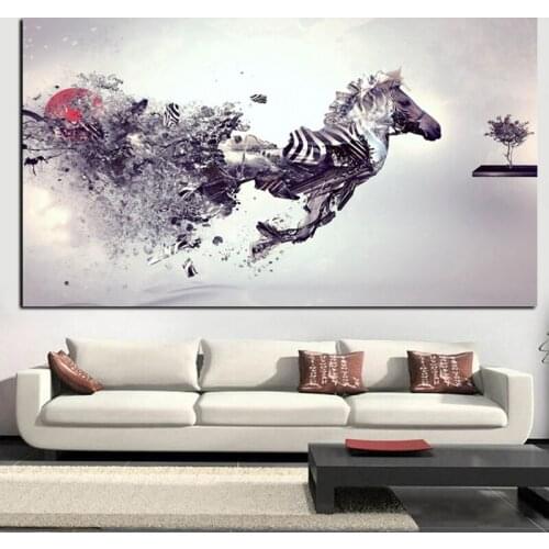 Colorful Zebra Canvas Print Picture Home Decor Painting Wall Art Living Room Modern Animal Art Poster No Frame