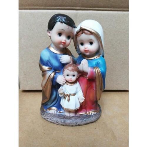 Catholic Christian holy statue of the Holy Family of Jesus Mary ornaments 13cm virgin mary statue christmas