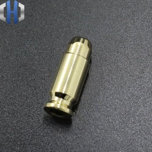 Brass Bullet Shell Pendant Pure Copper Bullet-shaped Knife DIY Flashlight Pendant ECD Umbrella Rope Drop Accessories