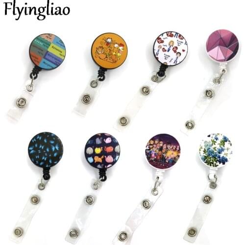 Cute Card Cover Clip Lanyards Retractable Student Nurse Badge Reel Cartoon ID Card Badge Holder accessories