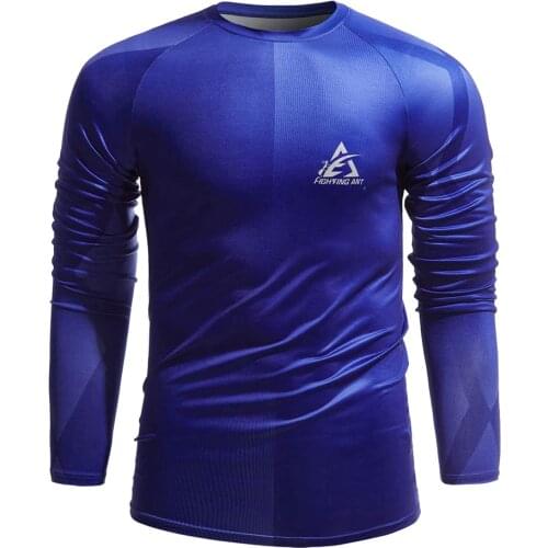 Men Long Sleeved Jersey T Shirt Running Formfitting Compression Fitness Gym MTB Rashguard Bodytone Track Sport Jersey Tshirts