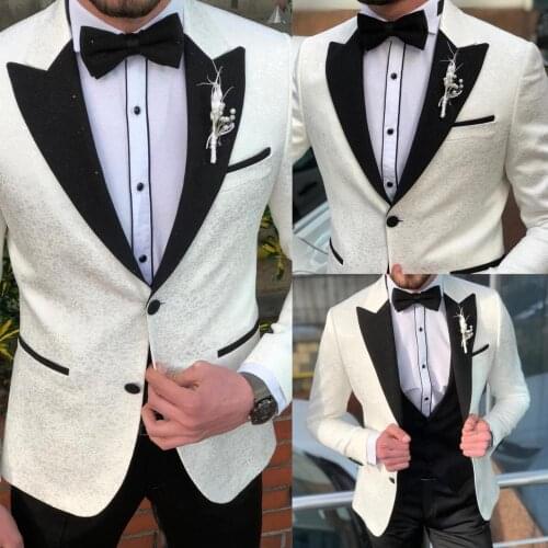 Custom Made Mens Suit 2020 Wedding Tuxedos Formal Best Man Suits Groom Wear Tuxedos 3 Pieces Suits (Jacket+Pants+vest)