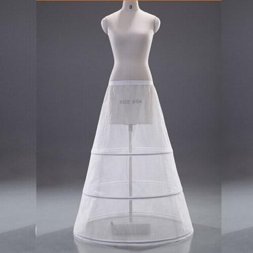 New Arrival Bride Petticoats White A-line 3 Hoops Wedding Dress Formal Dress Underskirt Crinoline Stock Wedding Accessories
