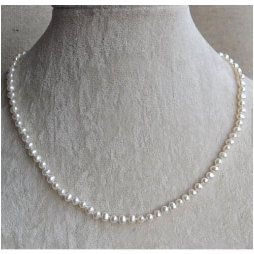 New Arrival Favorite Pearl Necklace 4-5mm White Color Freshwater Pearl Handmade Fashion Jewelry Charming Women Gift