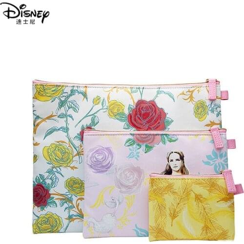 Genuine Disney 3-piece Beauty and the Beast Series Fashion Mummy Bag Purse Coin Purse Girls Gift Multifunctional Female Bag