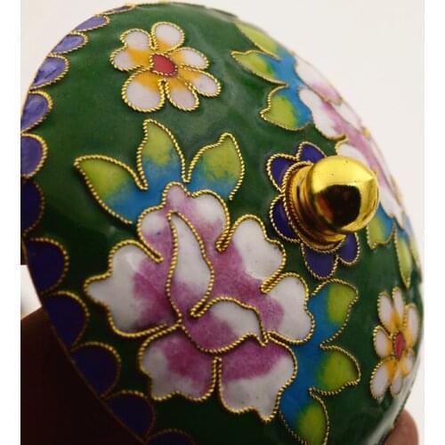 Custom Cloisonne ornaments inventory of old goods fetal copper filigree Enamel Cloisonne 4 inch compact old goods jewelry box