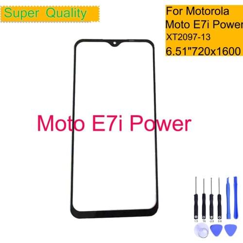 For Motorola Moto E7i Power XT2097-13 Touch Screen Front Outer Glass Panel Lens For Moto E7i Power LCD Front Replacement