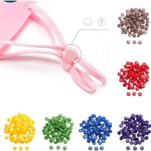 100pcs Plastic Flat Spiral Buckle Adjustable Bead Anti-slip Mask Buckle Elastic Band Cap Mask Stopper Ear Cord Drawstring Button