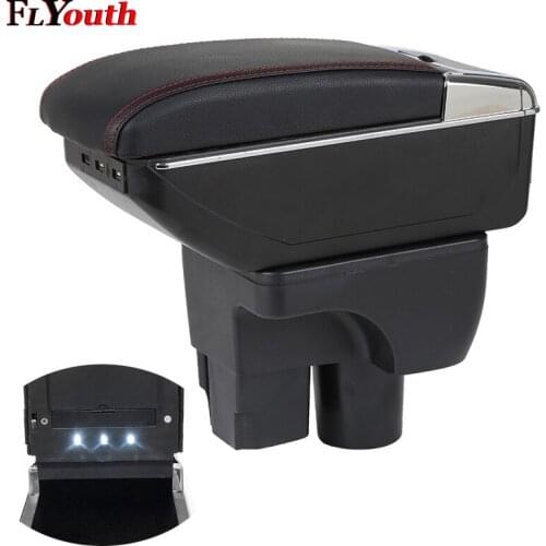 Armrest Box For Chevrolet Sail 3 2015-2018 USB Charging LED Light Arm Rest Rotatable Centre Console Storage Box Car Styling